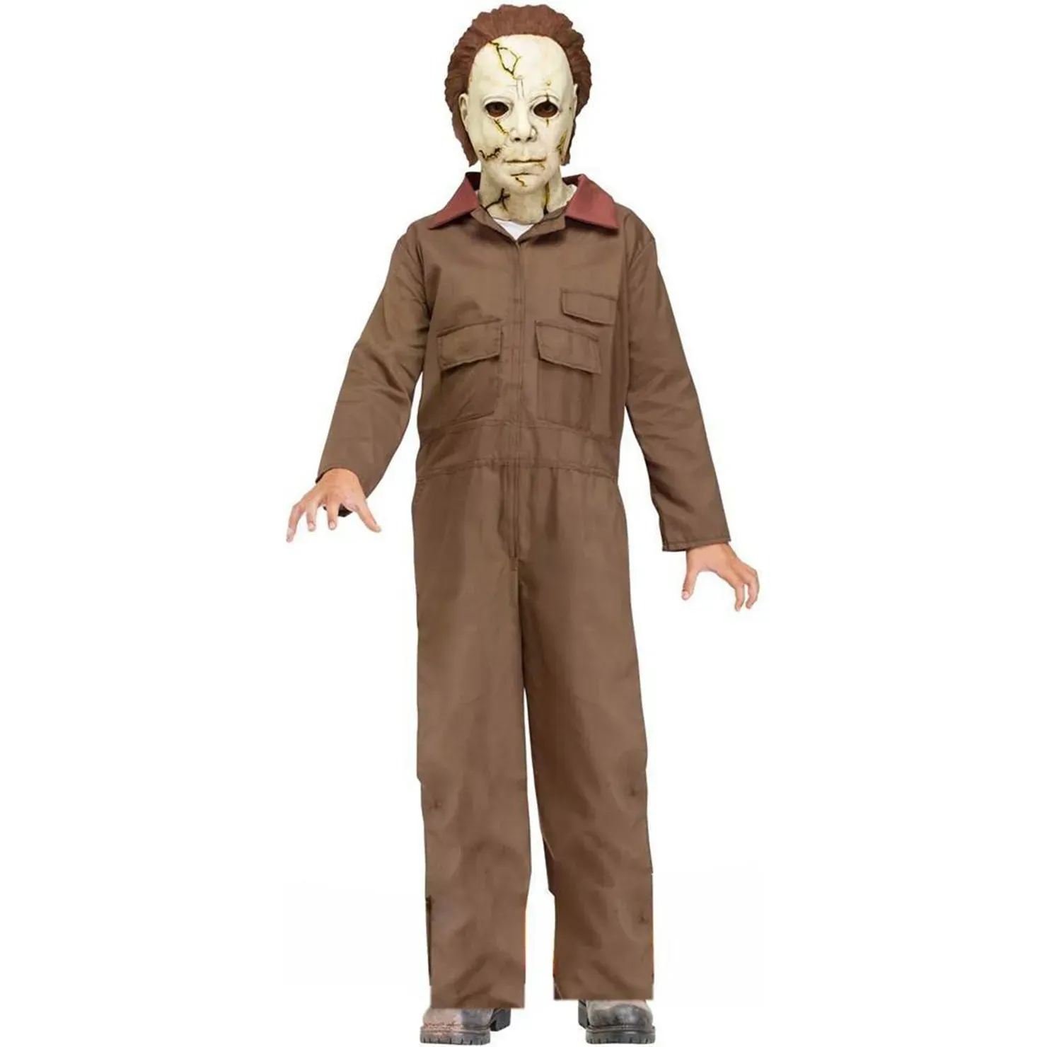 Michael Myers Boys Costume - Boiler Suit and Mask, Size L (12-14)