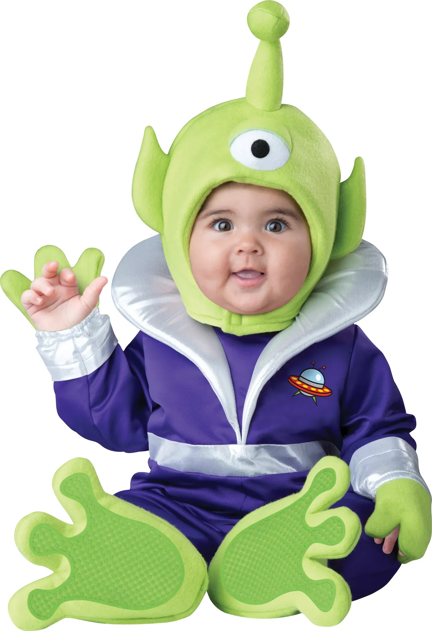 Mini Martian Infant Costume - Green and Purple Jumpsuit, 6-12 Months
